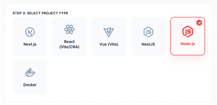3. Select Framework