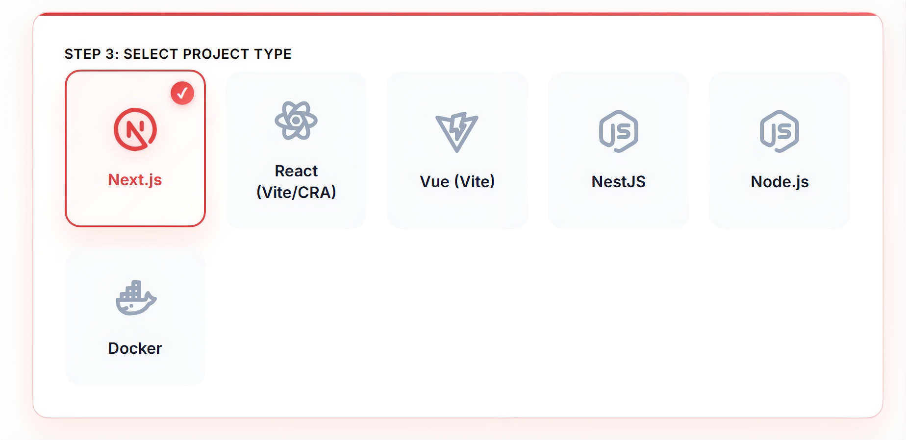 3. Select Framework