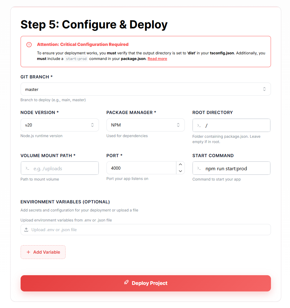 4. Configure & Deploy